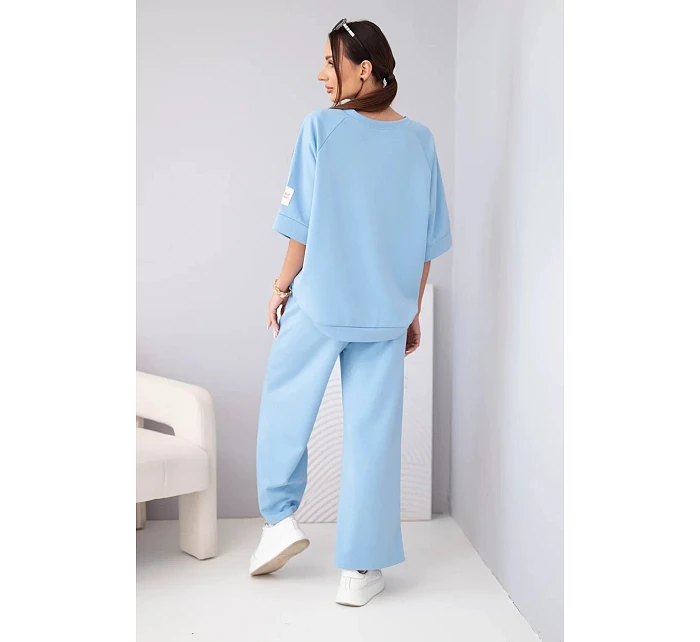 Dámska maslová viskózna mikina a široké nohavice svetlo fialová