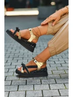 Sandały Damskie Z Kokardką D&A CR956 Złote