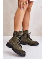 Wysokie Botki Workery Z Suwakami Zielone Maisa Wysokie Botki Workery Z Suwakami Zielone Maisa