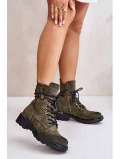 Wysokie Botki Workery Z Suwakami Zielone Maisa