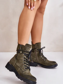 Wysokie Botki Workery Z Suwakami Zielone Maisa