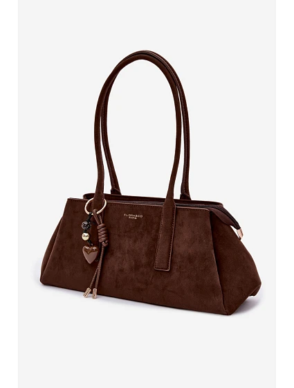 Eko semišová kabelka s přívěskem model 22111616 - Flora&Co