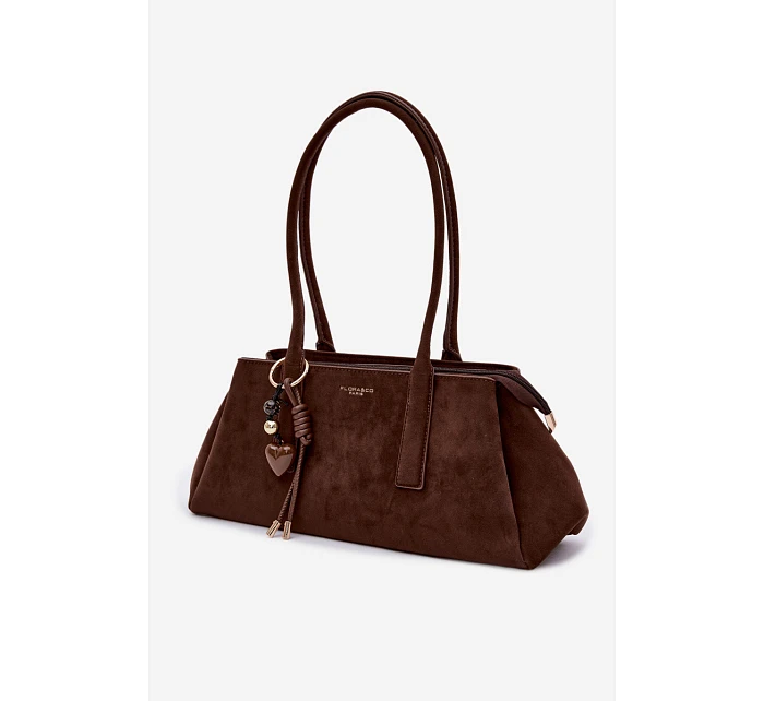 Eko semišová kabelka s přívěskem model 22111616 - Flora&Co