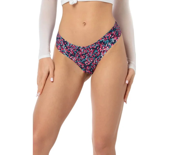 Dámske jednoduché podprsenkové nohavičky Cranberries tmavomodré s ružovým vzorom - JULIMEX Dámske jednoduché podprsenkové nohavičky Cranberries tmavomodré s ružovým vzorom - JULIMEX