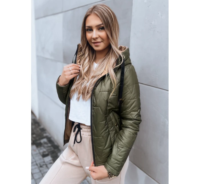 Dámská prošívaná bunda LOVE zelená Dstreet model 21970761 - FashionStreet