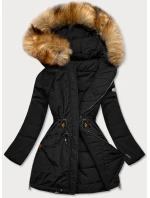 Čierna obojstranná dámska zimná bunda (m-210a5)
