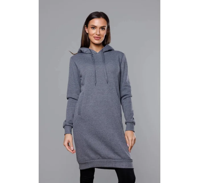 Tmavě šedá dlouhá tepláková mikina model 17793364 - J.STYLE Tmavě šedá dlouhá tepláková mikina model 17793364 - J.STYLE