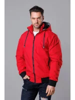 Červená pánska športová bunda s kapucňou (5M3111-270)