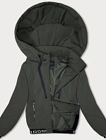 Prešívaná bunda s ozdobným rebrovaním armáda (16M9086-136)