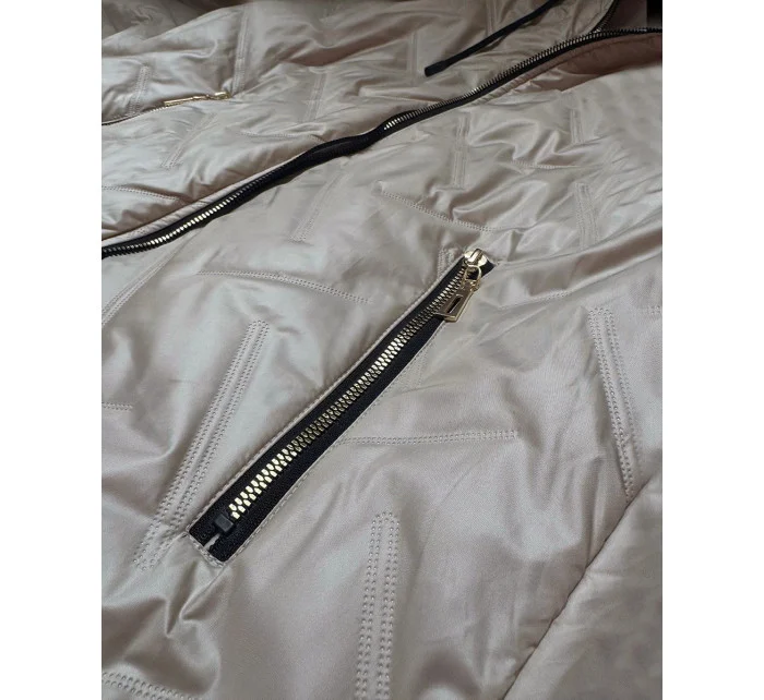 Světle béžová lehká dámská bunda s odepínací kapucí model 20943191 - S'WEST Světle béžová lehká dámská bunda s odepínací kapucí model 20943191 - S'WEST