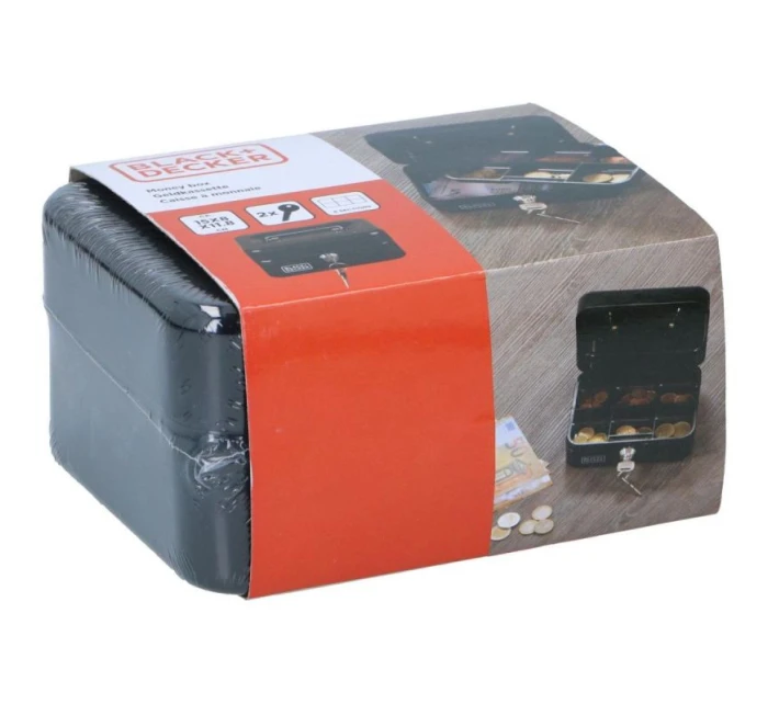 KOVOVÁ KASA NA DOKUMENTY 15x8x11,8 CM BLACK + DECKER