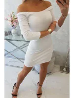 Pruhované priliehavé šaty biele