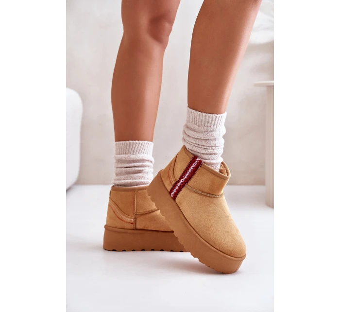Dámské zimní boty na platformě s izolací Camel model 21673380 - Boto
