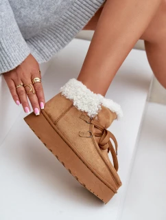 Dámské Sněhule Na Platformě S Kožíškem  Camel model 21678767 - Boto