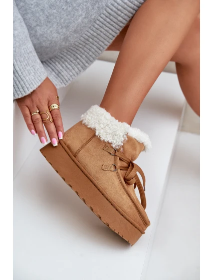 Śniegowce Damskie Na Platformie Z Futerkiem Typu Branek Camel Ciabellae Śniegowce Damskie Na Platformie Z Futerkiem Typu Branek Camel Ciabellae