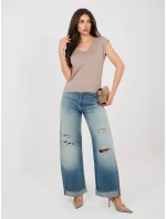 T shirt D12041AH02570C ciemny bezowy