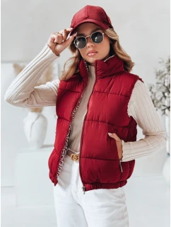 dámská prošívaná vesta bordó Dstreet model 21990663 - FashionStreet