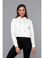 Krátká bílá tepláková mikina s kapucí model 18378838 - J.STYLE