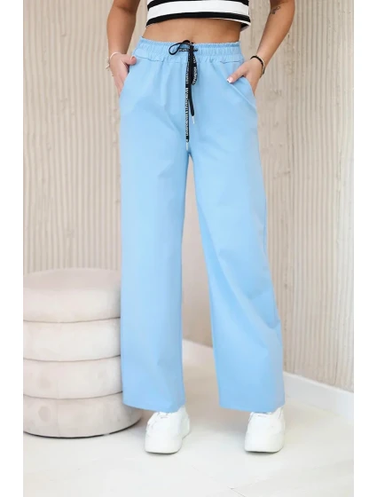Kalhoty Punto s širokou nohavicí modrý