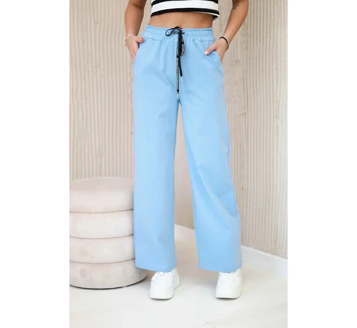 Kalhoty Punto s širokou nohavicí modrý