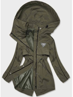 Tenká dámska bunda v khaki farbe s podšívkou (B8119-11)