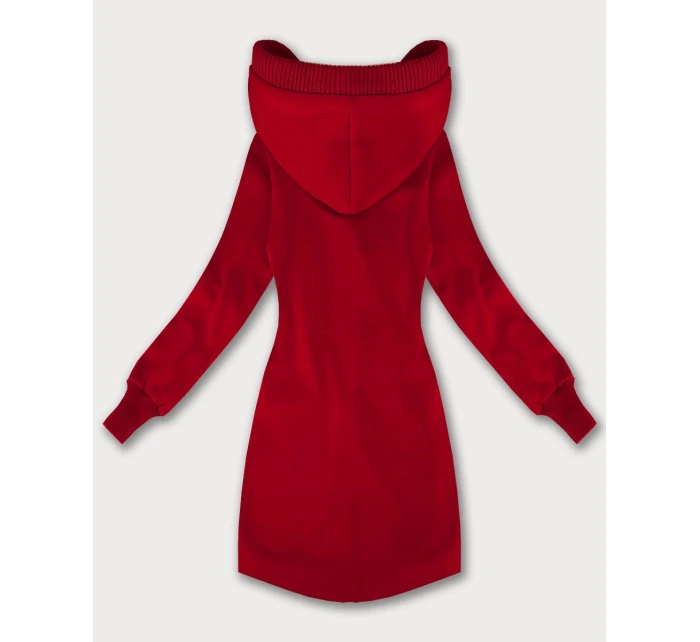 Červená dámska mikina so svetrovými vložkami LHD (AMG-172A)