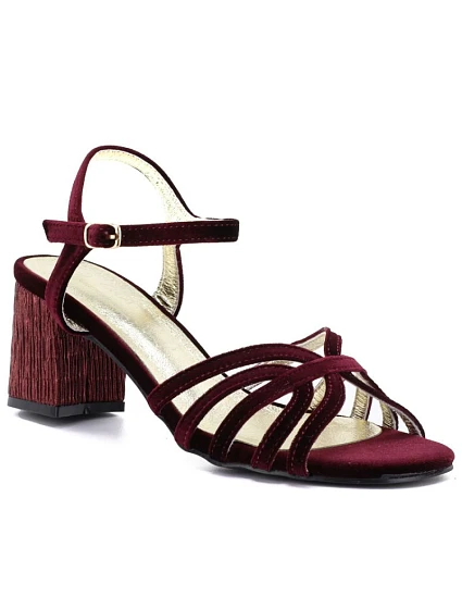 Dámské sandály na jehlovém podpatku bordó by S.Barski model 22117612 - D&A