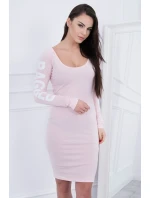 Handrové šaty púdrovo ružové