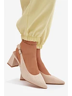 Materiál sandále na podpätku Beige Elissea