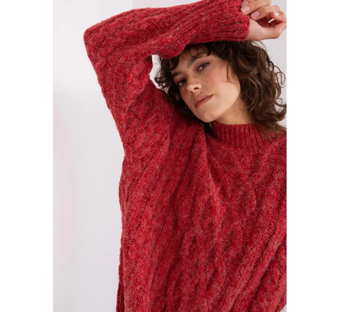 Sweter AT SW  ciemny czerwony model 19018696 - FPrice