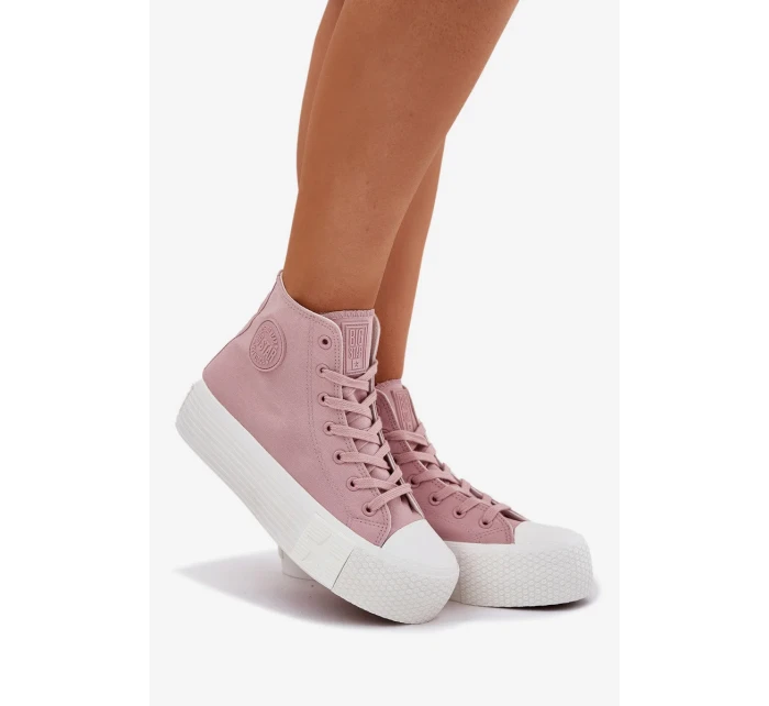 Dámske plátenné tenisky na platforme Big Star - ružové Dámske plátenné tenisky na platforme Big Star - ružové