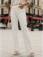 Jeansy damskie wide leg z wysokim stanem białe model 22123849 - FashionStreet