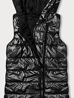 Dámska vesta s asymetrickým zipsom čierna (16M9117-392)