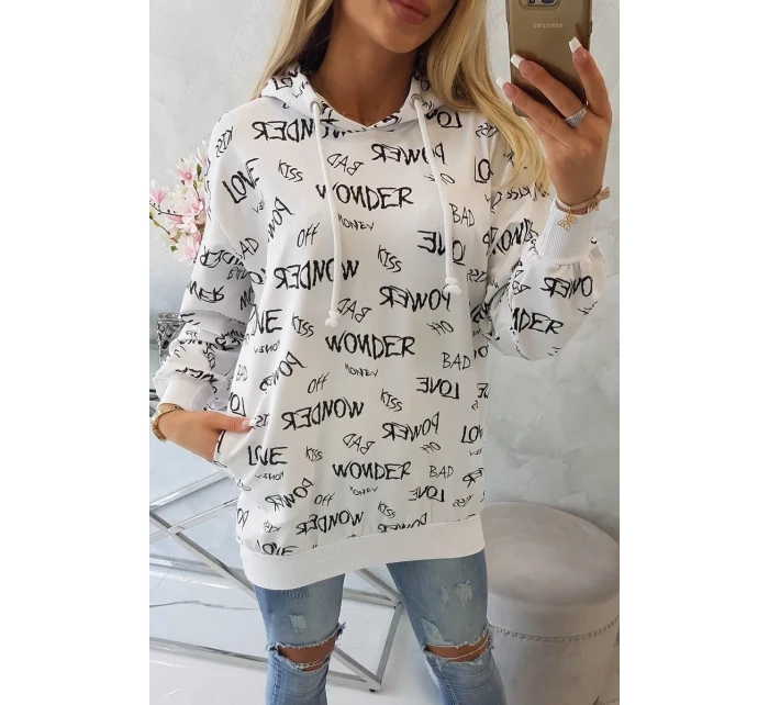 Mikina s nápisy bílá Mikina s nápisy bílá