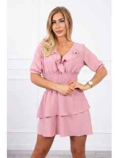 Šaty v páse tmavo púdrovo ružové