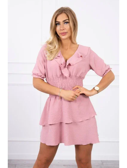 Šaty v páse tmavo púdrovo ružové