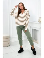 Pruhovaný sveter Ťava Pruhovaný sveter Ťava
