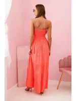 Dámske viskózové šaty s elastickým vrchným dielom malinová