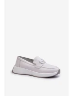 Dámské Kožené Mokasíny Na Platformě Světle Šedé model 21659703 - S.Barski