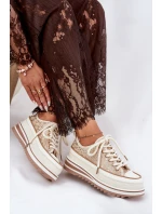 Dámské Tenisky Na Masivní Platformě model 21691040 Béžové - S.Barski