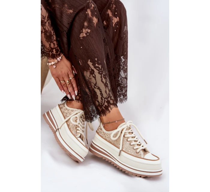 Dámské Tenisky Na Masivní Platformě model 21691040 Béžové - S.Barski