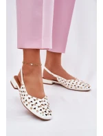 Zdobené Baleríny Na Plochém Podpatku Bílé model 21696513 - Boto