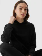 Dámska mikina bez zapínania a s kapucňou 4F - čierna