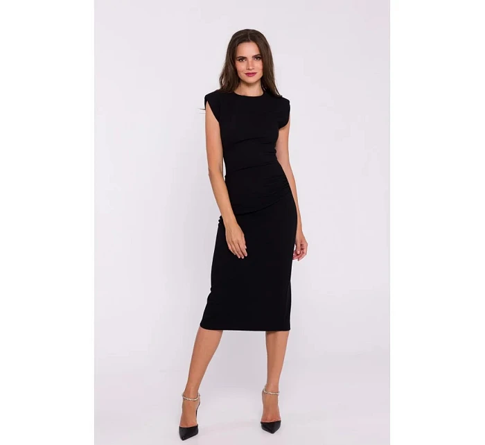 Midi šaty bez rukávov S382 čierne - Stylove