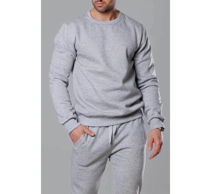 Světle šedá pánská mikina s kulatým výstřihem model 18258847 - J.STYLE