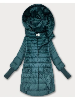 Zelená dámská bunda pro přechodné období s stahovacími lemy model 21389950 - FLY MODA