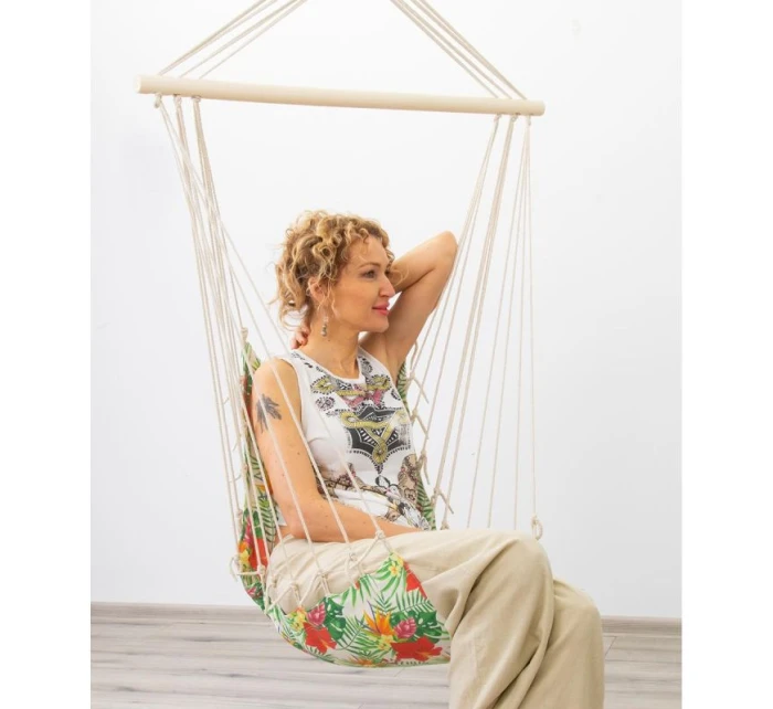 BRAZÍLSKA ZÁVESNÁ SEDACIA SEDAČKA HAMAK 100x50cm PRÍRODA S TROPICKOU DŽUNGĽOU PUSH CUSHION BRAZÍLSKA ZÁVESNÁ SEDACIA SEDAČKA HAMAK 100x50cm PRÍRODA S TROPICKOU DŽUNGĽOU PUSH CUSHION