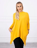 Horčicová mikina na bicykel s potlačou