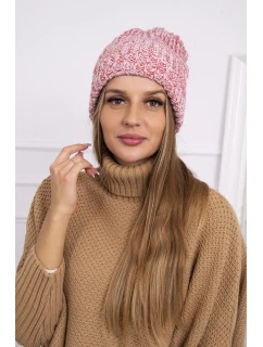 Dámska čiapka Delia K260 ecru+red
