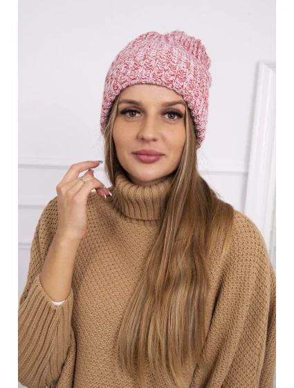 Dámska čiapka Delia K260 ecru+red